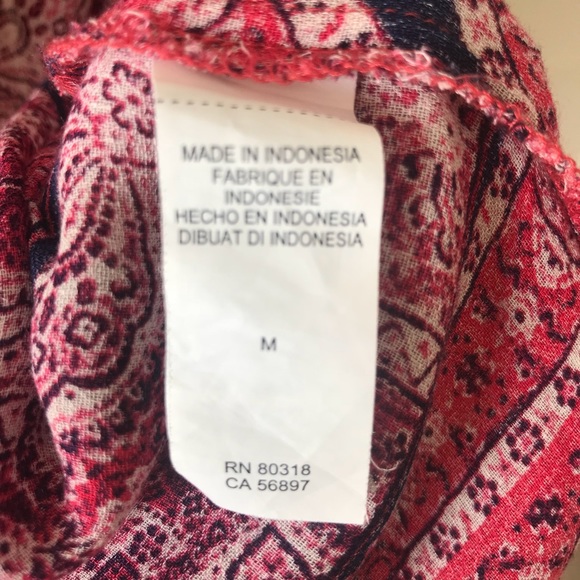 Lucky brand bandana print tie front blouse. - Picture 7 of 7